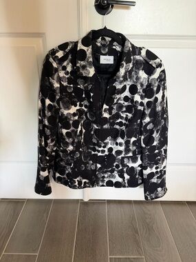 Akris Punto Black & White Abstract Dot Print Jacket